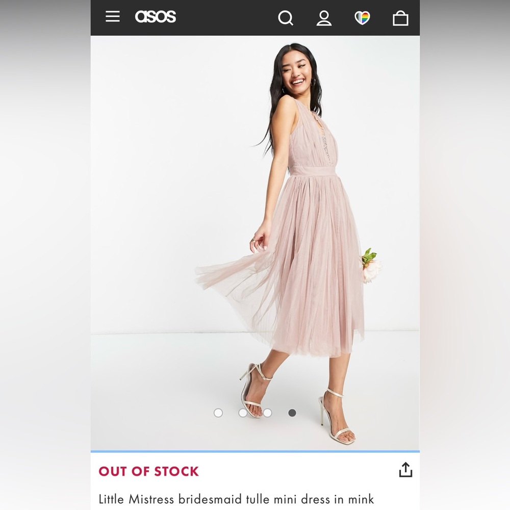 Little Mistress Pink Ruched Tiered Midi Dress